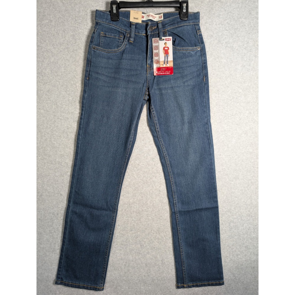 Levis 511 Slim Fit Boys Jeans Size 12 Reg 26x27 Medium Wash Performance Stretch